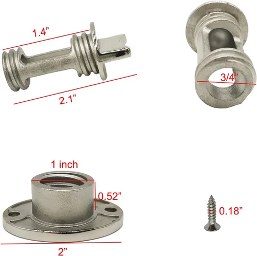 Vista 2 de Tapón de drenaje de barco de 1 pulgada de acero inoxidable ovalado marino 316 para junta tórica de garboard 3/4" Kit de tapón de drenaje de barco