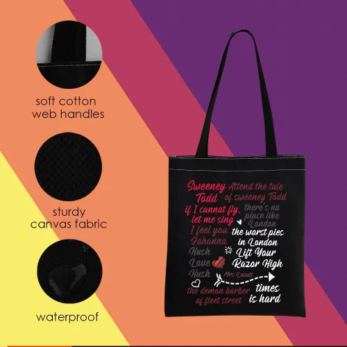 Vista 2 de Sweeney Todd Bolso de mano Sweeney Todd Musical Tote Sweeney Todd Merch Merch Sweeney Todd Cita