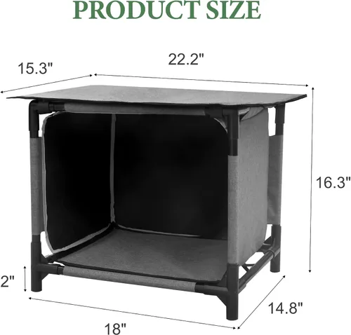 Vista 4 de Casa impermeable para gatos para estación de alimentación de gatos al aire libre, resistente a la intemperie, para gatos callejeros, gatos salvajes