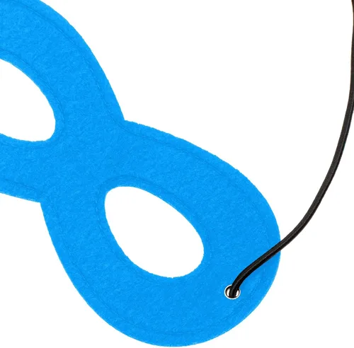 Vista 6 de Lindas máscaras negras de ojos de superhéroe para niños pequeños, fiesta de cosplay, accesorio de Halloween, azul cielo