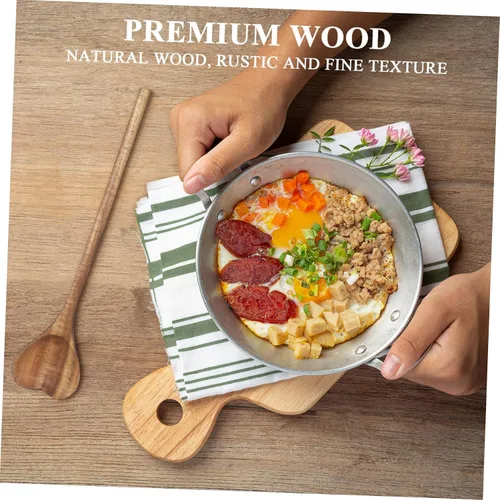 Vista 7 de PRETYZOOM Cuchara para pastel Cuchara de madera Cuchara de sopa pequeña Cuchara de madera Cuchara de mesa para servir Cuchara de San Valentín