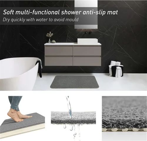Vista 2 de Secure Mat, tapete antideslizante para bañera, lo último en antideslizante, tapete de ducha para bañera, ducha, baño (beige, 15.75 x 23.62 pulgadas)