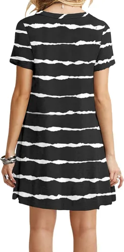 Vista 2 de MOLERANI - Vestido informal tipo camiseta, sencillo y holgado para mujer