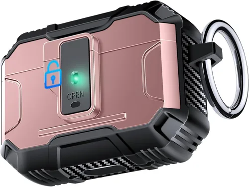 Vista 11 de Amoured AutoPOP - Funda para AirPods Pro de 1ª generación con cerradura y llavero, protección resistente de 360° y mecanismo de apertura de 1 clic