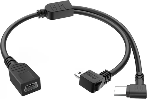 Vista 7 de Cable adaptador USB mini hembra a mini/micro macho, cable de carga USB2.0, compatible con Garmin Nuvi GPS, cámara de salpicadero, cámara de espejo