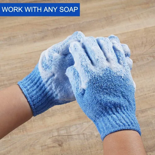 Vista 2 de 10 pares de guantes exfoliantes, 100% nailon de doble cara, 10