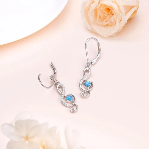 Vista 90 de Aretes colgantes de filigrana de plata de ley 925, margarita, loto, flor de rosa, piedra lunar, lágrima para mujer, nudo celta infinito, margarita