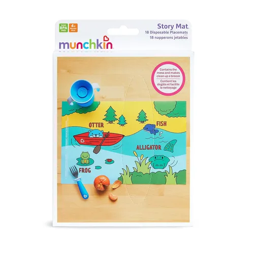 Vista 7 de Munchkin® Story Mat™, manteles individuales desechables sin BPA para niños, paquete de 18, 2 diseños