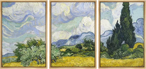 Vista 112 de wall26 Lienzo enmarcado para pared, juego de arte con flores de almendra de Vincent Van Gogh, naturaleza, ilustraciones de área silvestre, bellas
