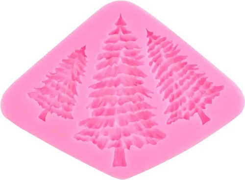 Vista 3 de ZiXiang Molde de silicona para pastel de árbol de Navidad, fiesta de cumpleaños, bricolaje, decoración de pasteles, decoración de cupcakes, arcilla