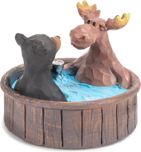 Vista 4 de Figura decorativa de fiesta de bañera de hidromasaje de oso y alce, 5 x 5 (8727)
