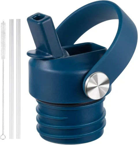 Vista 6 de Tapa de popote para Hydroflask, tapas con popote para Hydro Flask de boca estándar de 18, 21, 24 onzas, tapa deportiva de repuesto para tapa