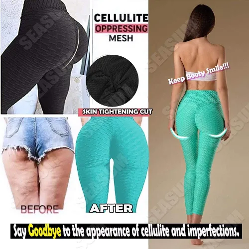 Vista 60 de SEASUM - Pantalones de yoga de cintura alta para mujer, con control de abdomen y realce de glúteos, leggings favorecedores para entrenar y correr