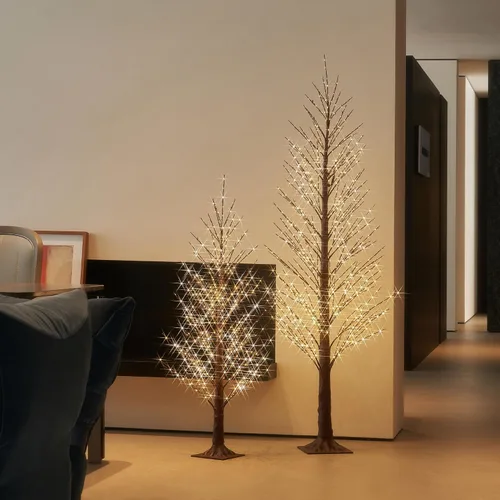 Vista 4 de LITBLOOM Árbol Alpino Iluminado de 4 pies con 450 luces LED de hadas, árbol de ramitas marrones con luces para decoración de Acción de Gracias