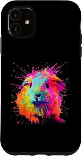 Vista 8 de Splash Paint Guinea Pig Furry Potato Lovers Case for iPhone 16