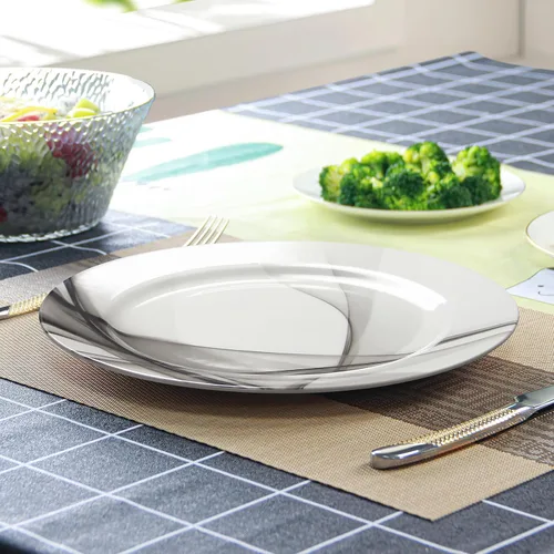 Vista 8 de IQCWOOD Platos de cena de porcelana blanca, juego de 6, 16.5 cm, platos de cena de porcelana, juego de platos blancos, platos blancos de cerámica