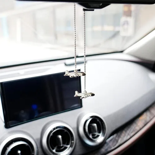 Vista 3 de Espejos retrovisores creativos para automóvil, accesorios interiores, ornamento de avión, decoración de coche
