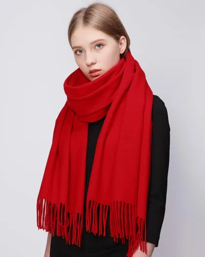 Vista 11 de RIIQIICHY Bufanda 100% de lana, chales y envolturas de pashmina para mujer, cachemira cálida para invierno, bufandas suaves más gruesas