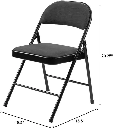 Vista 2 de Pemberly Row Silla plegable de 29.25" en Star Trail Negro (juego de 4)