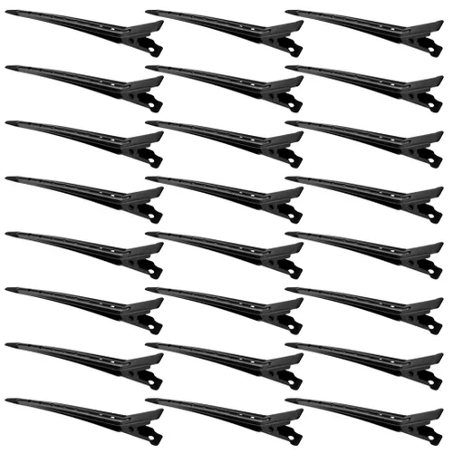 Vista 20 de 24 Paquetes de Pinzas Pico de Pato, Bantoye 2.75 Pulgadas Pinzas de Cocodrilo Rizadoras de Metal Antioxidante con Agujeros para Peinado del Cabello