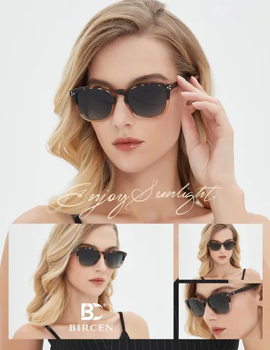 Vista 17 de Gafas de sol polarizadas para mujer con protección UV para mujer, a la moda, grandes sombras con marco de acetato BC2110