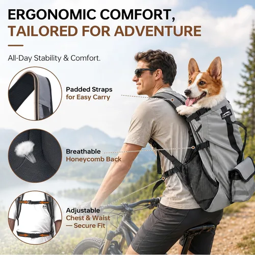 Vista 3 de Mochila transportadora para perros pequeños y medianos, bolsa de viaje
