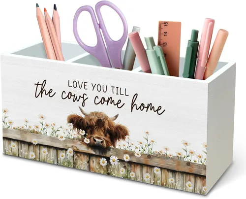 Vista 31 de DILSJ Organizador inspirador de 2 compartimentos para lápices, organizador para escritorio, amantes de los pollos regalos para mujeres, Live Like