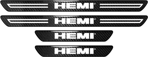 Vista 3 de iPick Image Para HEMI Logo Negro Real Fibra de Carbono Universal Protector de Paso Protector de Escalón Placas un Conjunto de 4