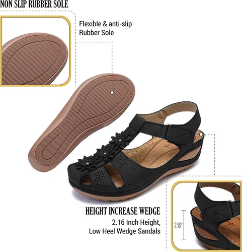 Vista 6 de Vimisaoi - Sandalias de plataforma, con velcro, de verano, atléticas y cómodas, para mujer