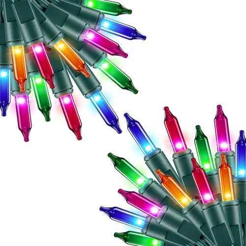 Vista 11 de Guirnalda de luces incandescentes púrpura de 20 pies para decoración de fiesta