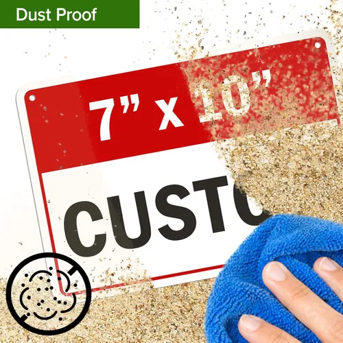 Vista 9 de Cartel personalizado, cartel personalizado para negocios, uso en interiores/exteriores. 7x10 pulgadas, aluminio 0.040 libre de óxido, resistente a