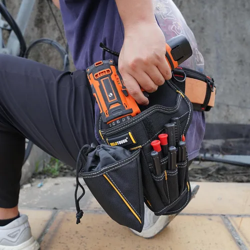 Vista 6 de MELOTOUGH Funda para taladro con portabrocas, funda para atornillador de impacto, funda resistente para cinturón de herramientas