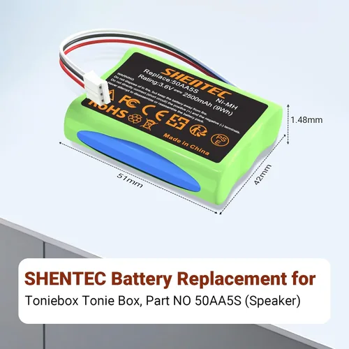 Vista 4 de Shentec Reemplazo de batería de 2500mAh 50AA5S para Toniebox Tonie Box, parte NO 50AA5S (altavoz)