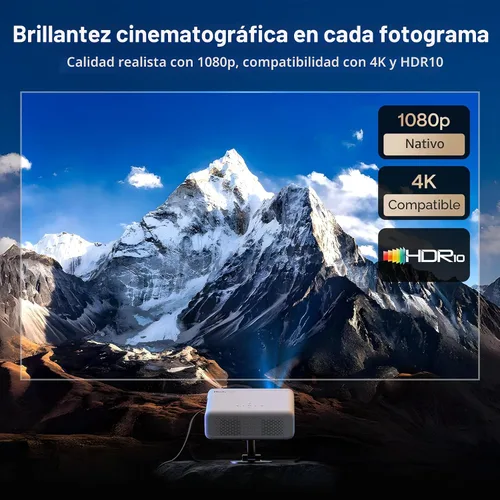 Vista 3 de Aurzen Proyector inteligente EAZZE D1G 4K compatible con Google TV con WiFi