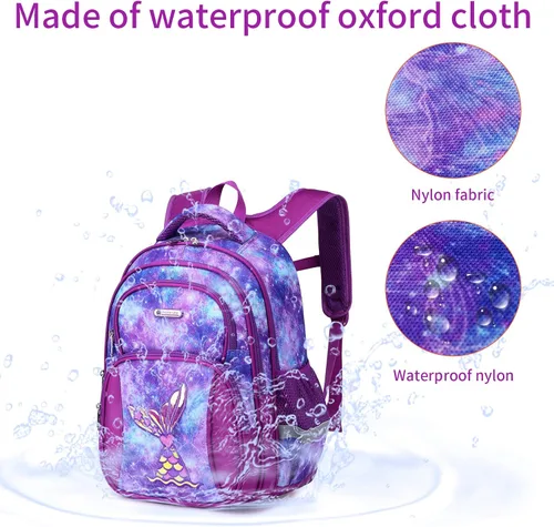 Vista 5 de Mochila infantil para niñas, preescolar, primaria, kínder, 15.6 pulgadas, multifuncional, bonita gran capacidad