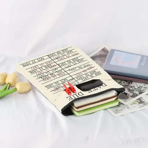 Vista 3 de Libro de biblioteca, fecha de vencimiento, funda de libro, bolsa de regalo para amantes de los libros, regalo bibliotecario (fecha de vencimiento)