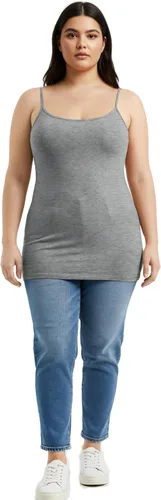 Vista 142 de Emmalise Camisola larga casual básica para mujer, con tirantes ajustables, top en capas