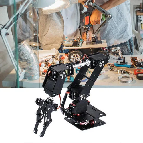 Vista 5 de Brazo mecánico, brazo robótico de grado 6DOF de libertad, robot multigrado de libertad, hecho de placa de aluminio de 0.079 in de grosor