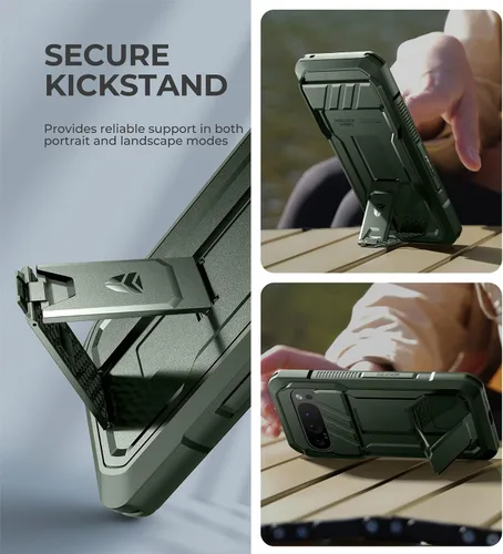 Vista 5 de Dexnor Funda para Google Pixel 9 Pro XL con cubierta deslizante para cámara y protector de pantalla integrado y soporte de alta resistencia, funda