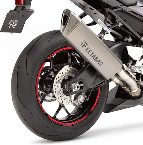 Vista 9 de KETABAO - Adhesivos adhesivos para llantas de 17.1 in, diseño de rayas S02, compatible con YZF R6 R1 MT 03 125 09 07 10 TRACER 700 FZ25 (azul)
