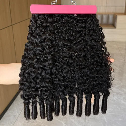 Vista 5 de VIPbeauty - Paquetes de cabello humano rizado birmano 16A, 3.53 onzas, un Peluca rizada de 13 x 4