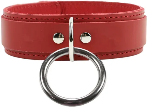 Vista 7 de VP Leather Collar de piel Latigo O-Ring Piel de cordero, Negro -, Pequeña