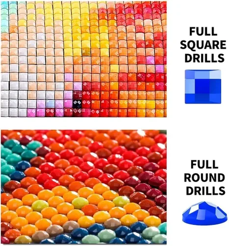 Vista 3 de Arte de diamantes de bosque de Egipto, kits de pintura de diamante DIY por números kit para adultos, accesorios de pintura de diamante completo, 5d