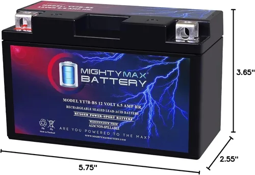 Vista 9 de Mighty Max Battery YT7B-BS 12V 6.5AH - Batería de repuesto para Suzuki DR-Z 400 SM WVB8 05-09