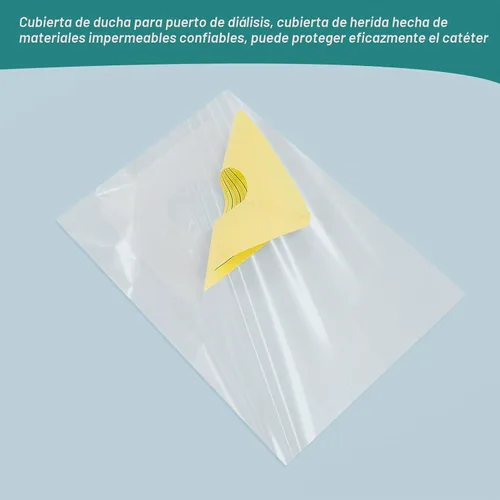 Vista 6 de 50 bolsas de ducha de diálisis peritoneal, cubierta de ducha impermeable para puerto de diálisis, puerto de quimioterapia, línea picc, catéter