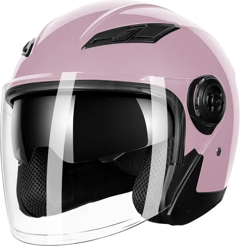 Vista 11 de Casco de motocicleta abierto para adultos 3/4, con doble visera, para moto, scooter, ebike, ciclomotor, para hombres y mujeres, aprobado por el DOT