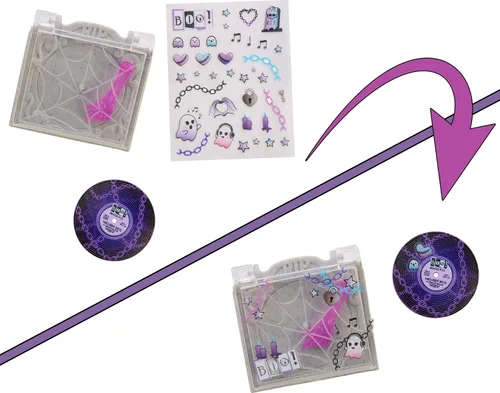 Vista 4 de Monster High Self-Scare Secrets Spectra Vondergeist - Juego de muñecas y accesorios con 13 sorpresas realistas como kit de manicura y tocadiscos