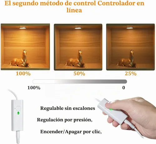 Vista 3 de WOBANE Luces LED de disco, kit de iluminación con cable para debajo del gabinete con control remoto, iluminación de mostrador regulable para cocina