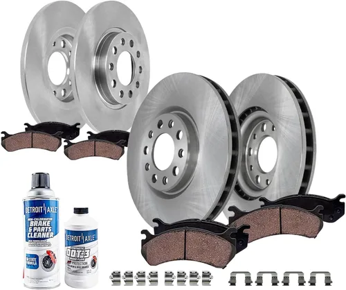 Vista 42 de Detroit Axle - Kit de frenos para Land Rover LR3 2005-2009, Rotores de freno deportivos Range Rover 2006-2009 y pastillas de freno de cerámica 2007