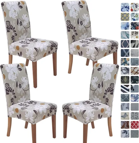 Vista 94 de SPRINGRICO Juego de 4 fundas para sillas de comedor, fundas elásticas para sillas de comedor, de elastano lavables, fundas para sillas Parsons